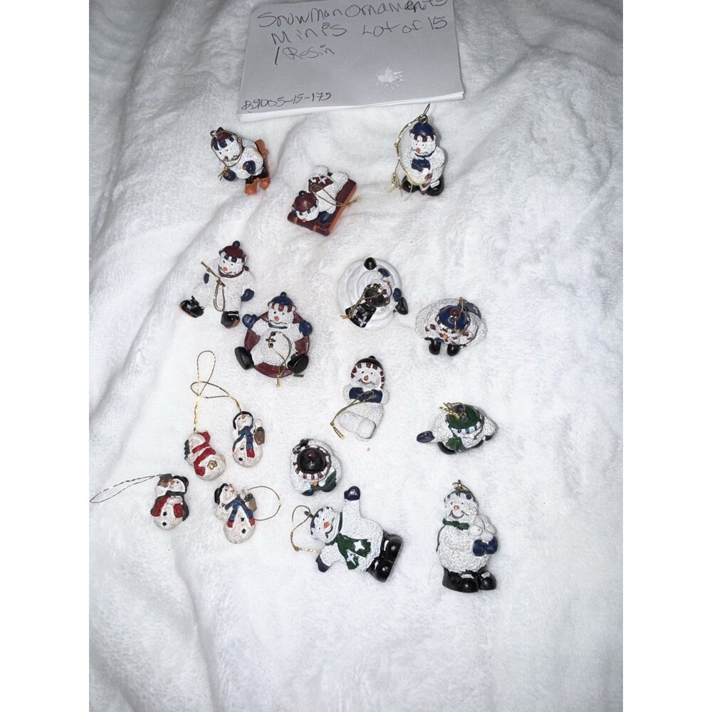christmas ornaments lot of 15 snowman miniatures